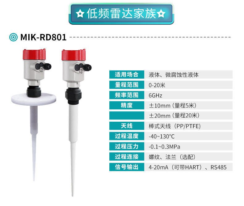 beat365官方网站MIK-RD801智能低频雷达液位计产品参数