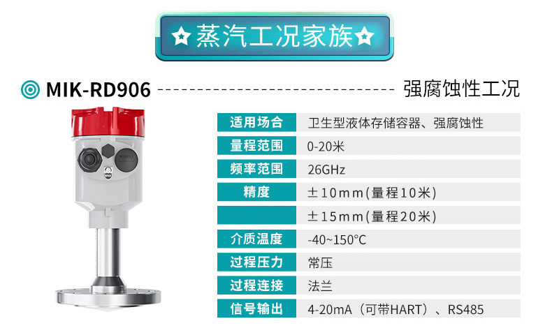 beat365官方网站MIK-RD906高频雷达液位计产品参数