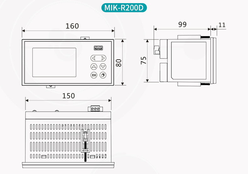 beat365官方网站MIK-R200D无纸记录仪产品尺寸